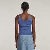 G-STAR Outlet Spaghetti Strap Rib Top Medium blue