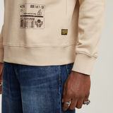 G-STAR Outlet Shipping Graphic Sweater Beige
