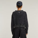 G-STAR Outlet Overdyed Cropped Logo Loose Sweater Black