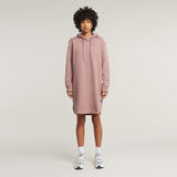 G-STAR Outlet Logo Hooded Sweater Dress Pink