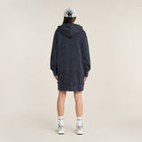 G-STAR Outlet Loose Overdyed Hooded Sweater Dress Dark blue
