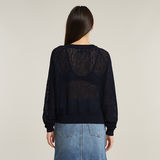 G-STAR Outlet Pointelle Lightweight Knitted Sweater Dark blue