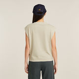 G-STAR Outlet Mini G-Script Logo Overdyed Top Beige