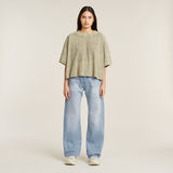 G-STAR Outlet Washed Multi Logo Oversized T-Shirt Beige