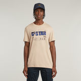 G-STAR Outlet Flyer Graphic T-Shirt Beige