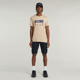 G-STAR Outlet Flyer Graphic T-Shirt Beige