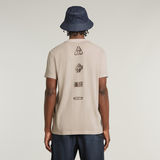 G-STAR Outlet Shipping Graphic Overdyed T-Shirt Beige