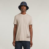 G-STAR Outlet Shipping Graphic Overdyed T-Shirt Beige