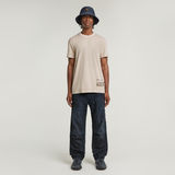G-STAR Outlet Shipping Graphic Overdyed T-Shirt Beige