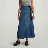 G-STAR Outlet A-line Maxi Wrap Skirt Dark blue