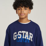 G-STAR Outlet Boys Crew Sweater Regular Unbrushed Medium blue