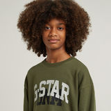 G-STAR Outlet Boys Crew Sweater Regular Unbrushed Green
