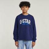 G-STAR Outlet Boys Crew Sweater Regular Unbrushed Medium blue