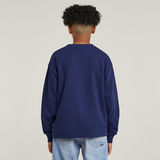 G-STAR Outlet Boys Crew Sweater Regular Unbrushed Medium blue