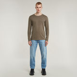 G-STAR Outlet Garment Dyed Chest Logo T-Shirt Brown