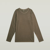 G-STAR Outlet Garment Dyed Chest Logo T-Shirt Brown