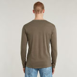 G-STAR Outlet Garment Dyed Chest Logo T-Shirt Brown