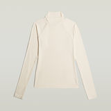 G-STAR Outlet Logo Slim Rib Mock Top Beige