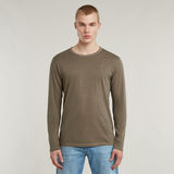 G-STAR Outlet Garment Dyed Chest Logo T-Shirt Brown