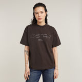 G-STAR Outlet Shiny Print Loose Top Brown