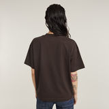 G-STAR Outlet Shiny Print Loose Top Brown