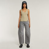 G-STAR Outlet Camiseta sin mangas asimétrica con cremallera fina Beige