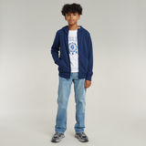 G-STAR Outlet Boys Hooded Zipp Regular Unbrushed Medium blue
