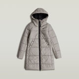 G-STAR Outlet Whistler Hooded Quilted Slim Long Coat Beige