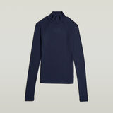 G-STAR Outlet Logo Slim Rib Mock Top Dark blue