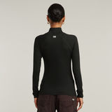 G-STAR Outlet Logo Slim Rib Mock Top Black