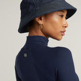 G-STAR Outlet Logo Slim Rib Mock Top Dark blue