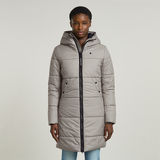 G-STAR Outlet Whistler Hooded Quilted Slim Long Coat Beige