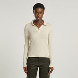 G-STAR Outlet Ribbed Slim Polo White