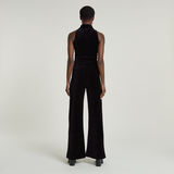 G-STAR Outlet Wide Leg Velvet Jumpsuit Black