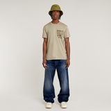 G-STAR Outlet Shadow Woven Camo Pocket T-Shirt Beige