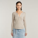 G-STAR Outlet Deep V Slim Top Beige