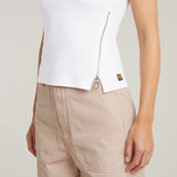 G-STAR Outlet Asymmetrical Zip Slim Tank Top White