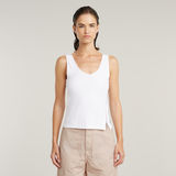 G-STAR Outlet Asymmetrical Zip Slim Tank Top White