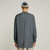 G-STAR Outlet Camisa Stand Collar Rollup Relaxed Azul oscuro