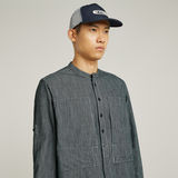 G-STAR Outlet Camisa Stand Collar Rollup Relaxed Azul oscuro