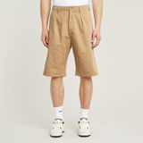 G-STAR Outlet Shorts Pleated Chino Marrón