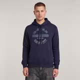 G-STAR Outlet Originals Logo Hoodie Dark blue