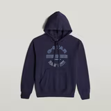 G-STAR Outlet Originals Logo Hoodie Dark blue