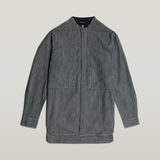 G-STAR Outlet Camisa Stand Collar Rollup Relaxed Azul oscuro