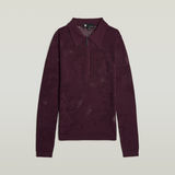 G-STAR Outlet Pointelle Slim Polo Knit Red