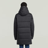 G-STAR Outlet Whistler Hooded Quilted Slim Long Coat Black