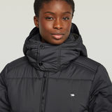 G-STAR Outlet Whistler Hooded Quilted Slim Long Coat Black