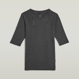 G-STAR Outlet Camiseta lavada A-Line Slim Rib Negro