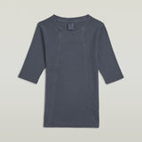 G-STAR Outlet Camiseta lavada A-Line Slim Rib Azul oscuro