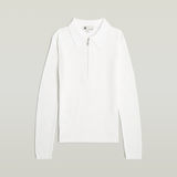 G-STAR Outlet Pointelle Slim Polo Knit White